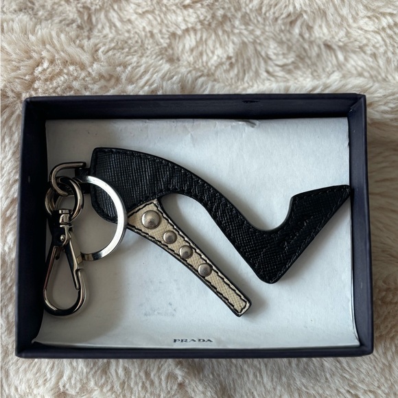 Prada Accessories - Prada Black and Cream High Heel Key Chain, Authentic